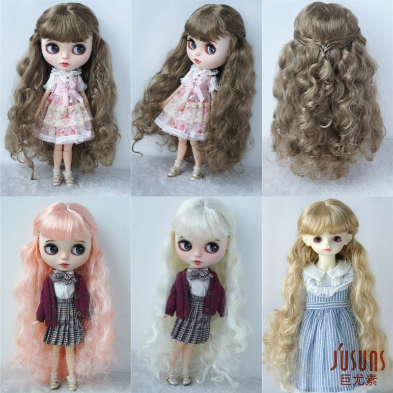 Jd417 Long Wave Lady Princess Mohair sintético BJD Wigs 1/8 1/6 1/4 1/3 Ob11 Yosd MSD SD DoD Accesorios Blythesdoll