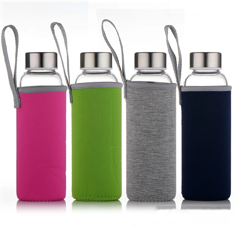 BPA Free Colored Drinking Borosilicate Glass Water Bottles