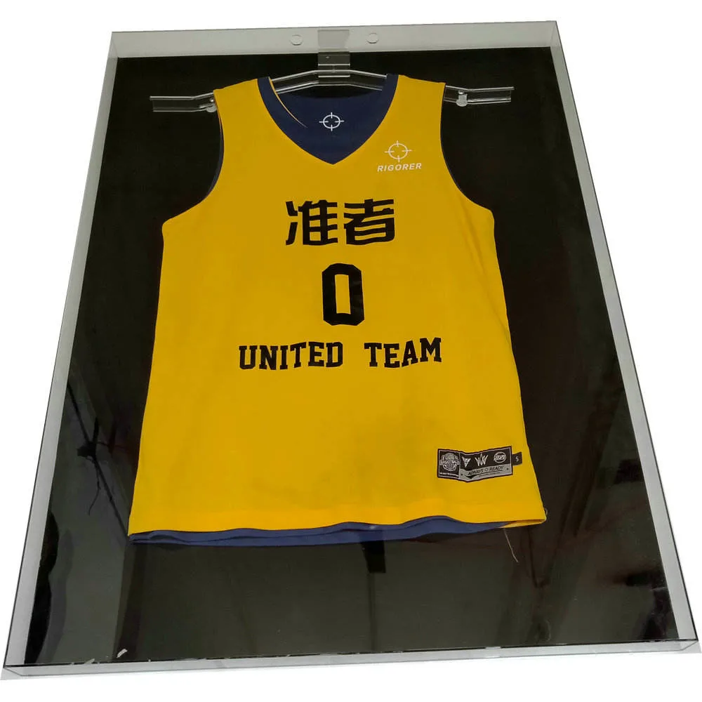 Custom Wall Mounted Acrylic T-Shirt Display Case for Jersey Cloth Showing