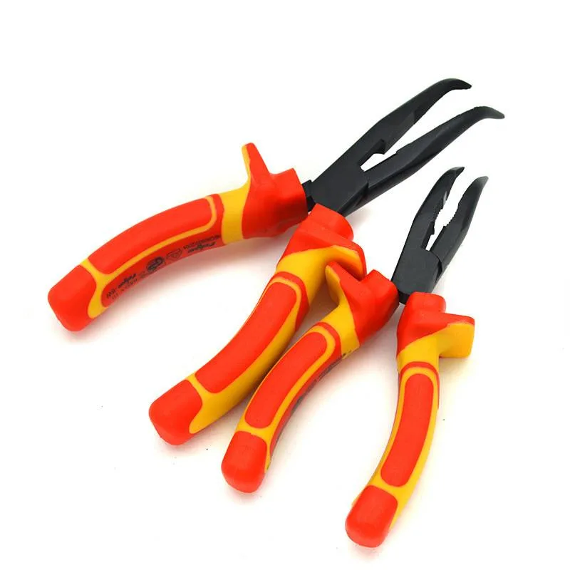 VDE Insulated Electrical Long Nose Pliers with TPR Handle