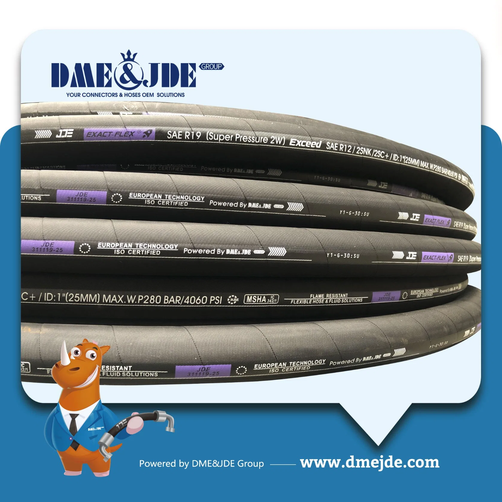 Smooth Cover 1te Textile Braided Hose for Fluid Applications