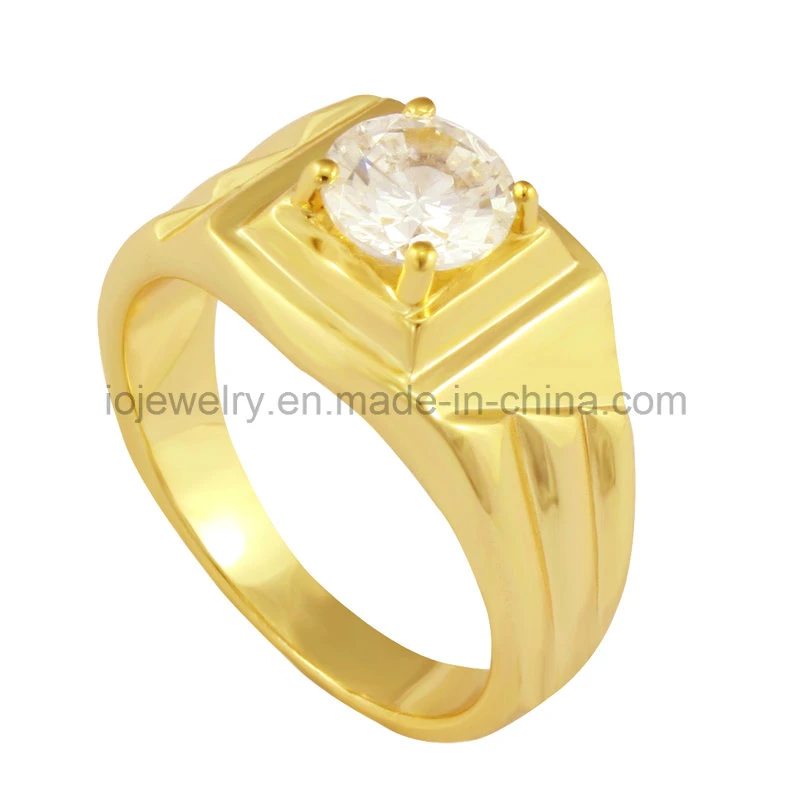 Stainless Steel 18k Gold Plated Diamond Ring Casting Jewelry