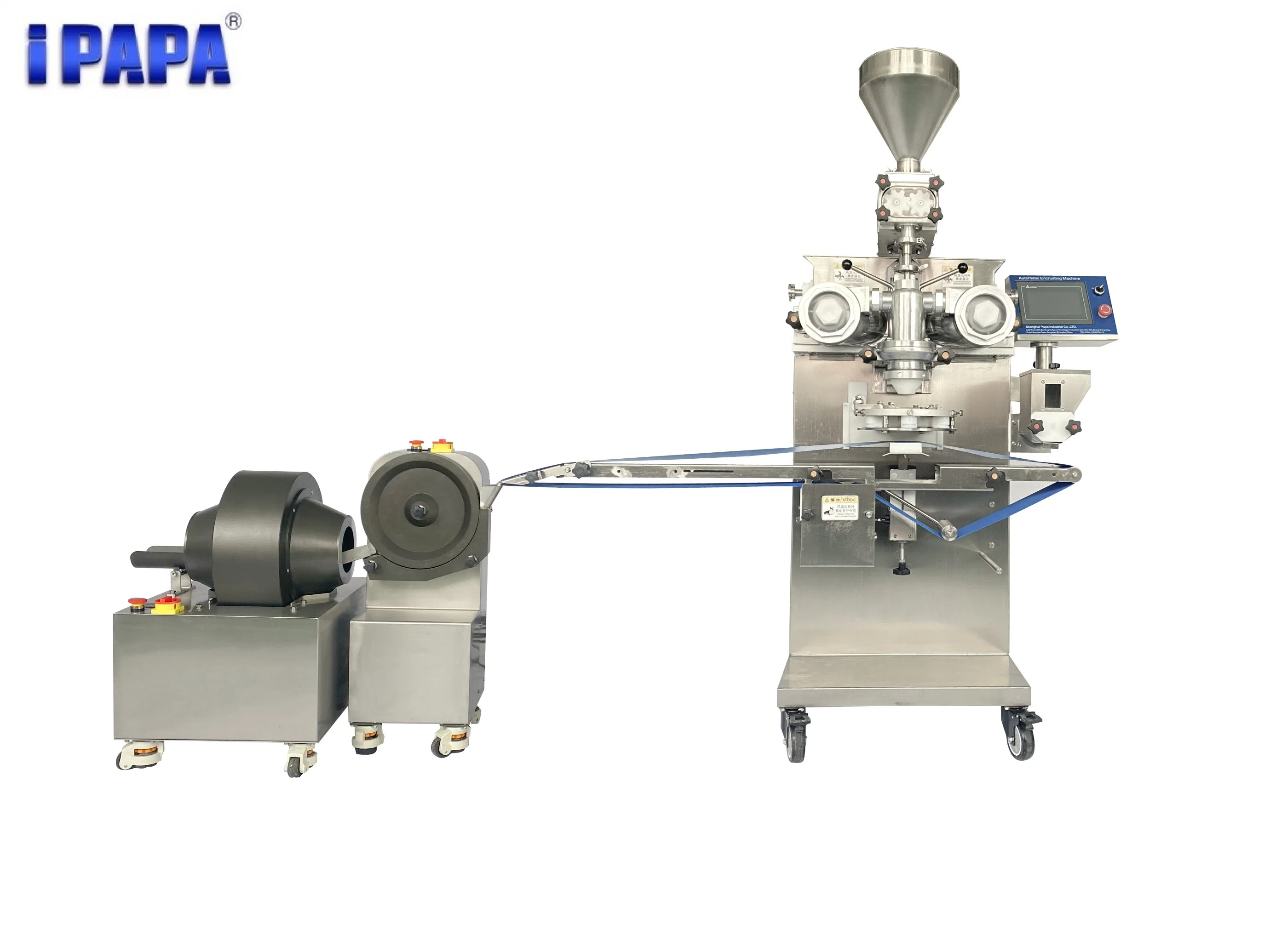 Automatic Three Hoppers Double Filling Tamarind Ball Encrusting Machine