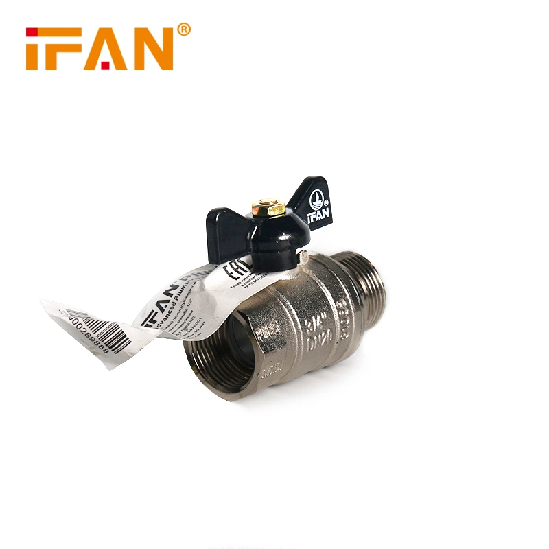 Ifan Wholesale Size1/2inch Pipe Fitting Male Brass Ball Valve Butterfly Valve Handles