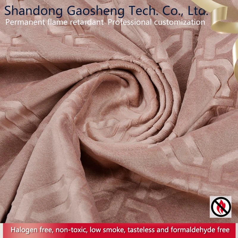 Fire Flame Retardant Fashion Design Quality Polyester Floral Embossed Velvet Fabric