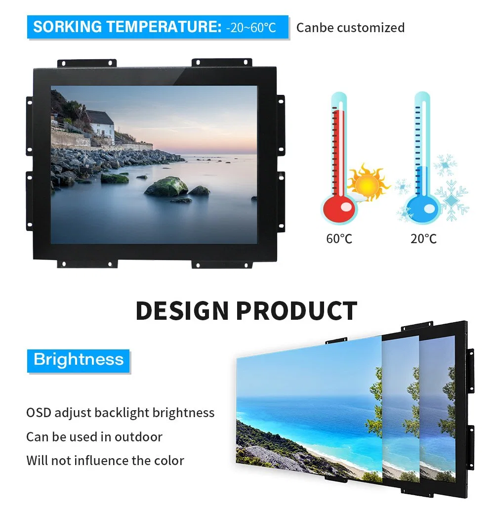 12 Inch Open Frame Display Advertising Media Stand Kiosk Advertising E-Ink Display HD Network LCD Media Playing Equipment LED Digital Signage
