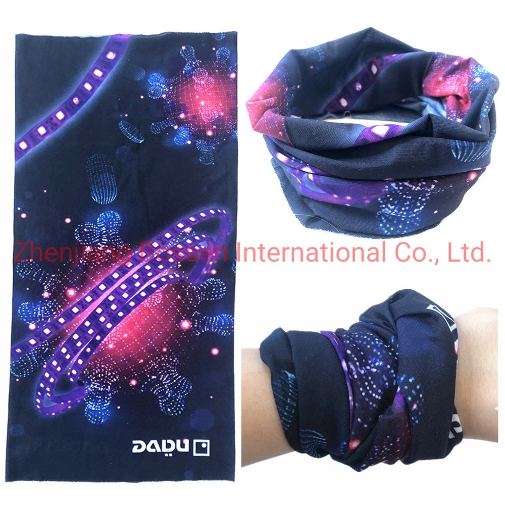 Factory OEM Customized Logo Printed Polyester Microfiber Face Mask Scarf