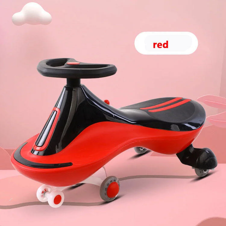 New Design High Quality Polyester Kids Swing Car with PU Wheels, No Pedal