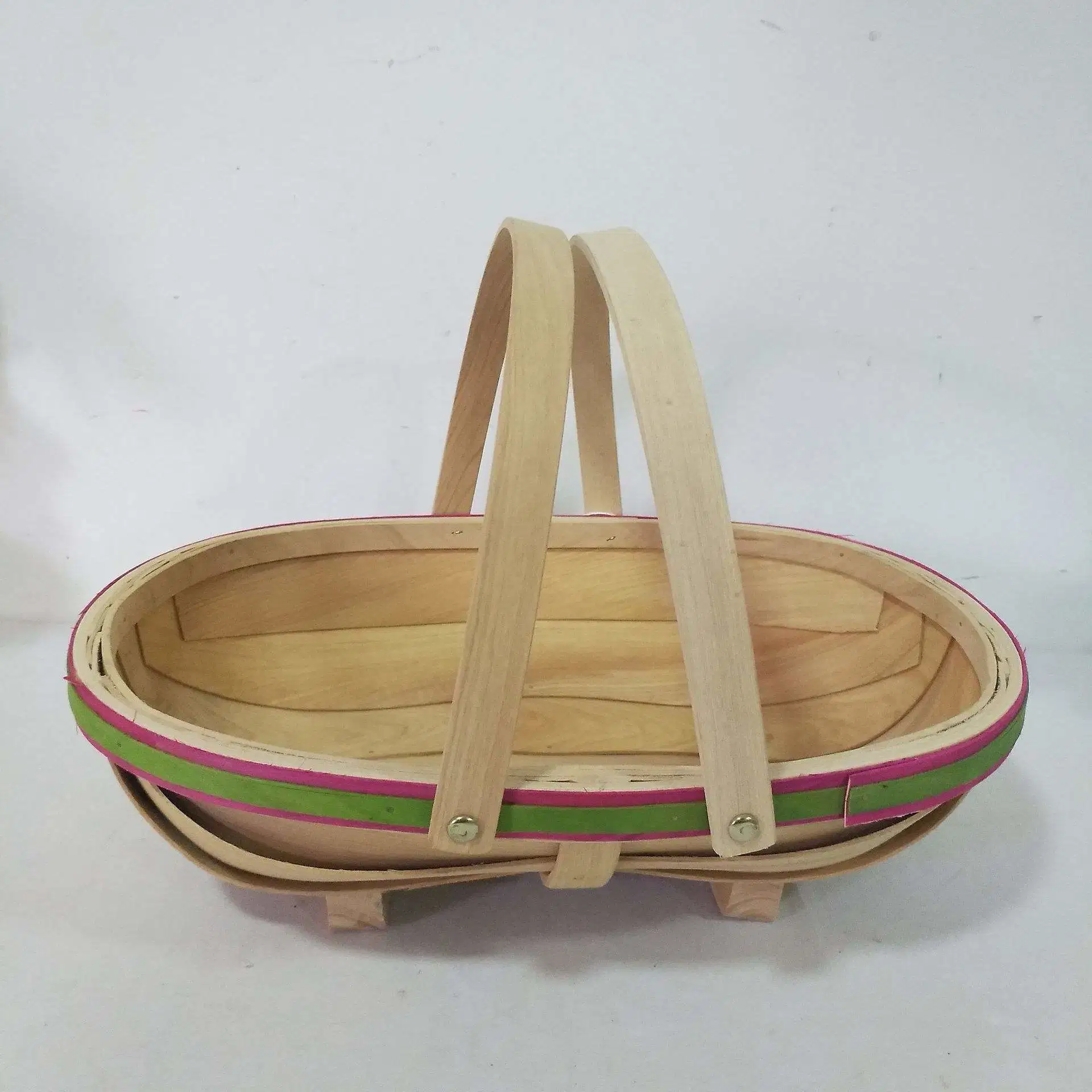 Multifunction Fruit Vegetable Storage Pure Natural Simple Wood Kitchen Storage Basket