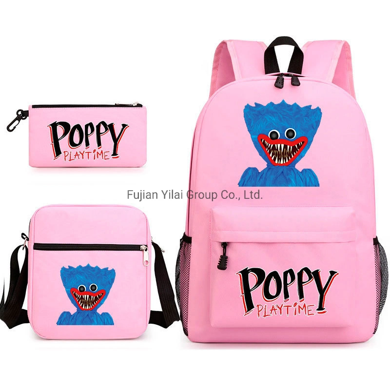 Customized New Arrival Huggie Wuggie Poppy Playtime Game Three-Piece Set Shoulder Bag+Backpack+Pen Bag 3 in 1