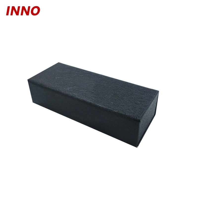 Inno-T219 Business Style Solid Color Handmade Folding Glasses Box PU/PVC Leather Optical Frame Case Sunglasses Storage Environmental Friendly