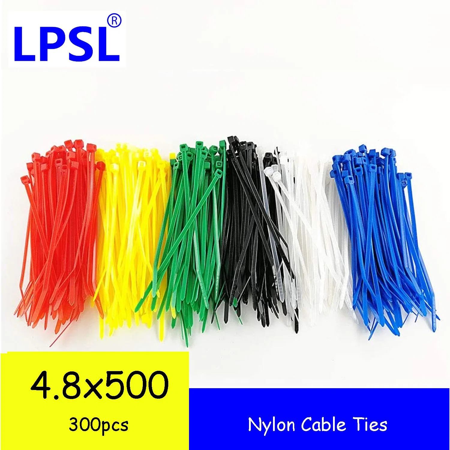 Cable Ties Box Coloured 450 Pieces Cable Ties Set 450 Pieces (50 Pieces/Colour) 4.8 X 200 mm Nylon Polyamide Self-Extinguishing