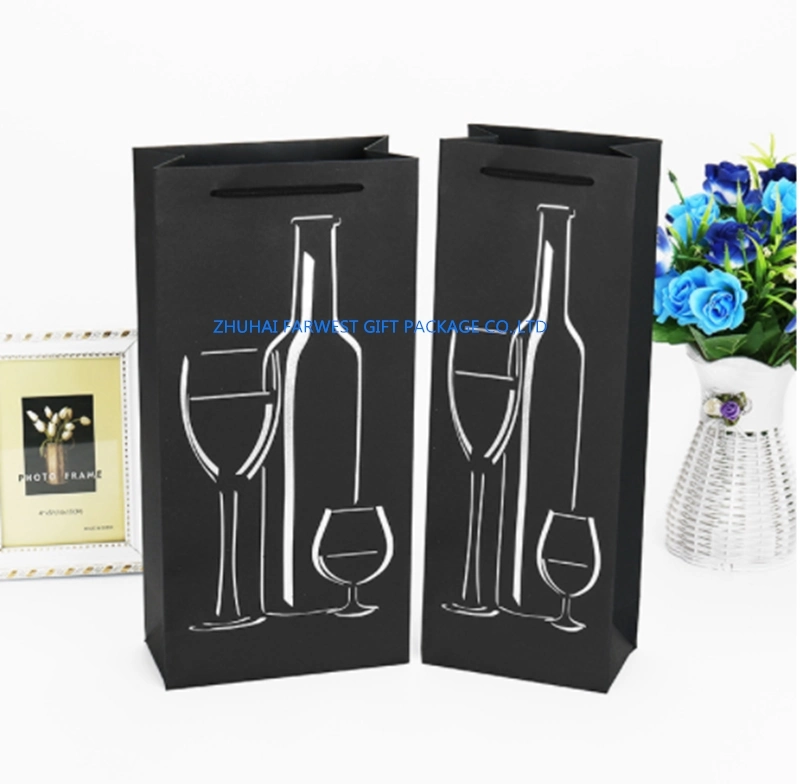 Eco-Friendly Paper Bag Red Wine Drink Beer Liquor Gift Bags