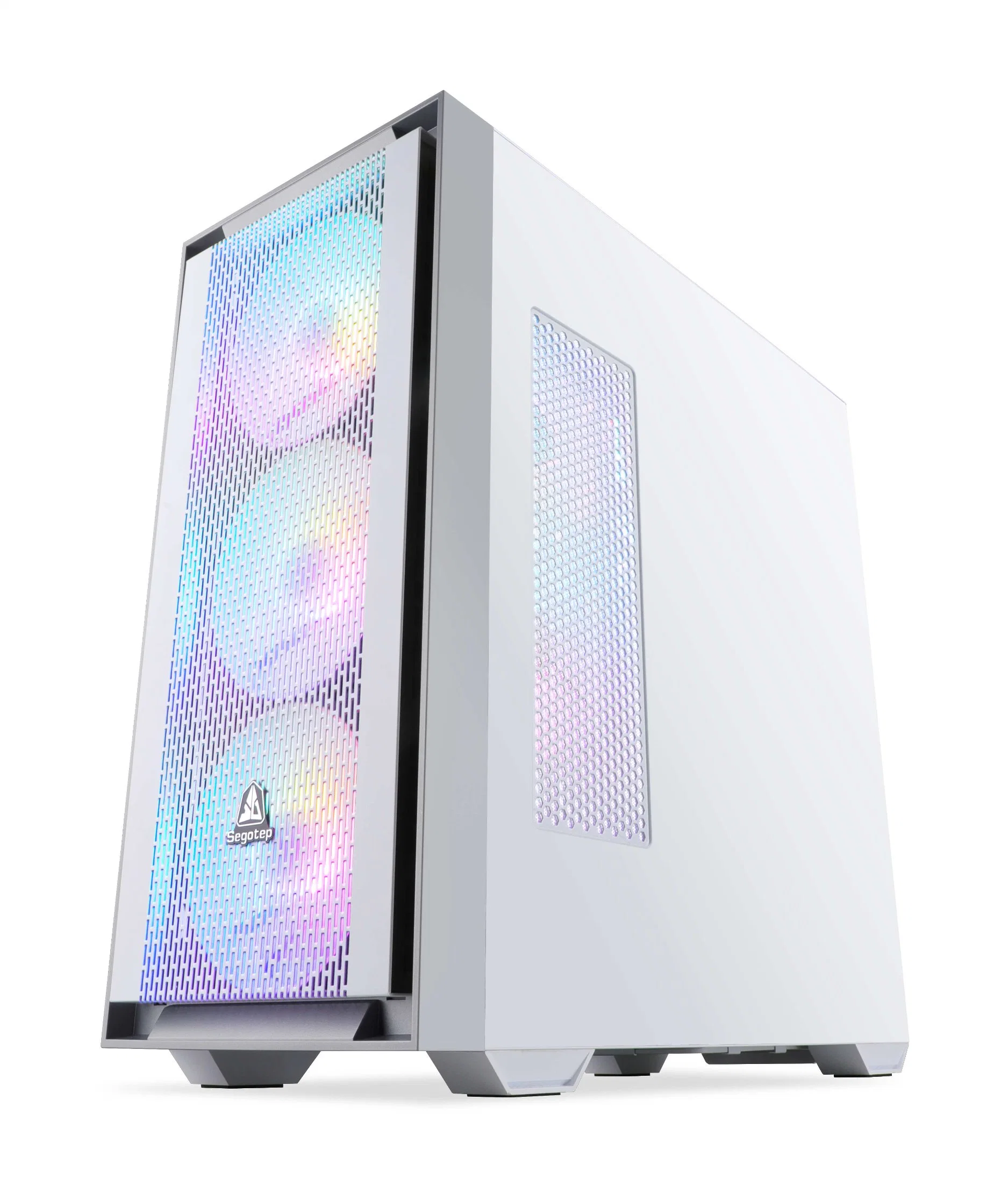 Segotep Gank 360 Magnetic Front Mesh Panel ATX Computer Case with Optimized Airflow Top 360 Water Cooling Glass Side Panel Chassis