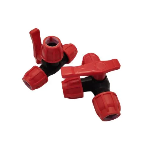 Red PP Compression Pipe Fitting Three-Way Valve ISO for Water Supply