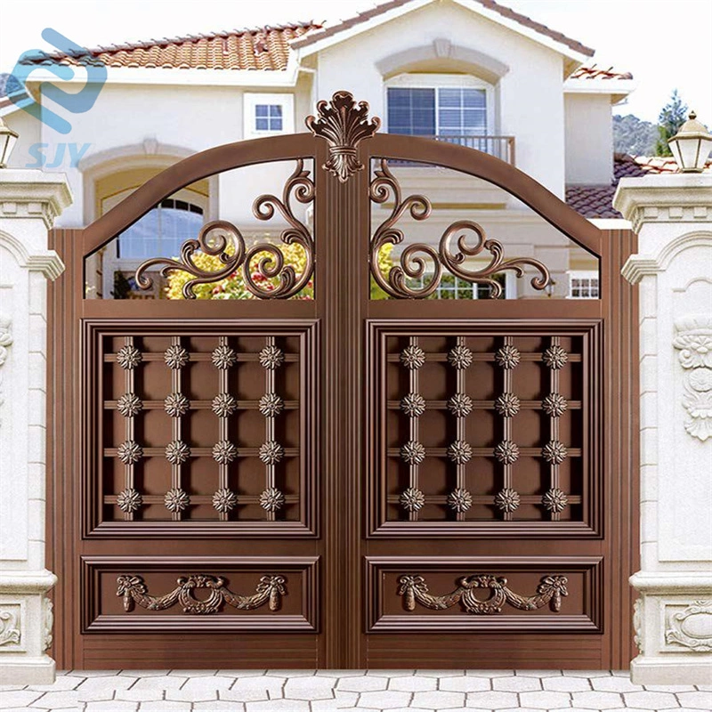 Luxury Top-Selling Cast Aluminum Antique Metal Courtyard Gate with Swing Door