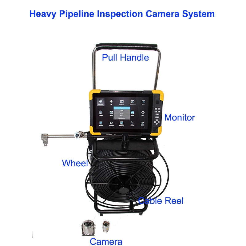 Cable largo 5MP 360 PTZ agujero de pozo de agua profunda Sistema de cámaras de inspección con monitor 10inch para tubería