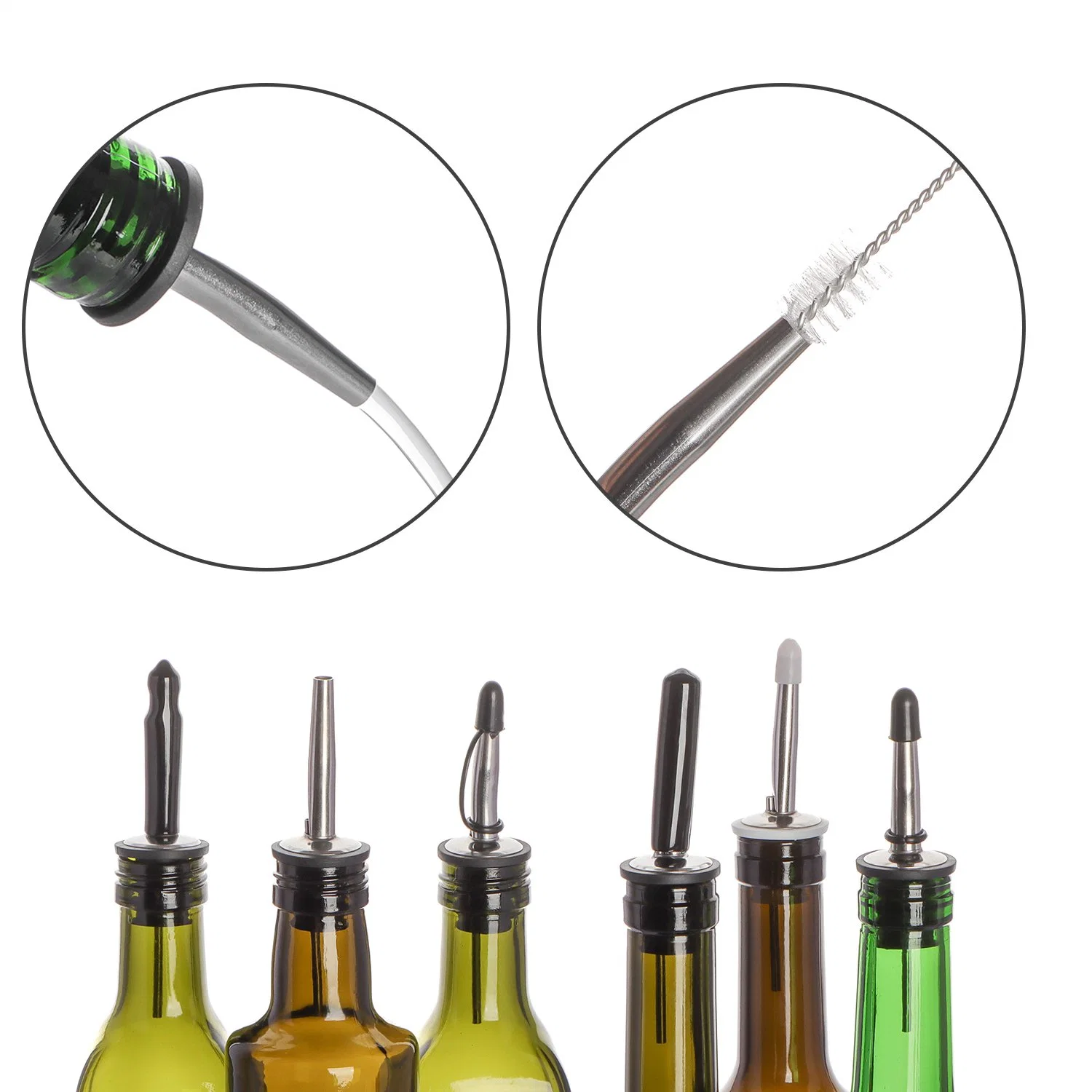 Leakproof Strong Rubber Seal Stoppers Pourer Stainless Steel Wine Pourer