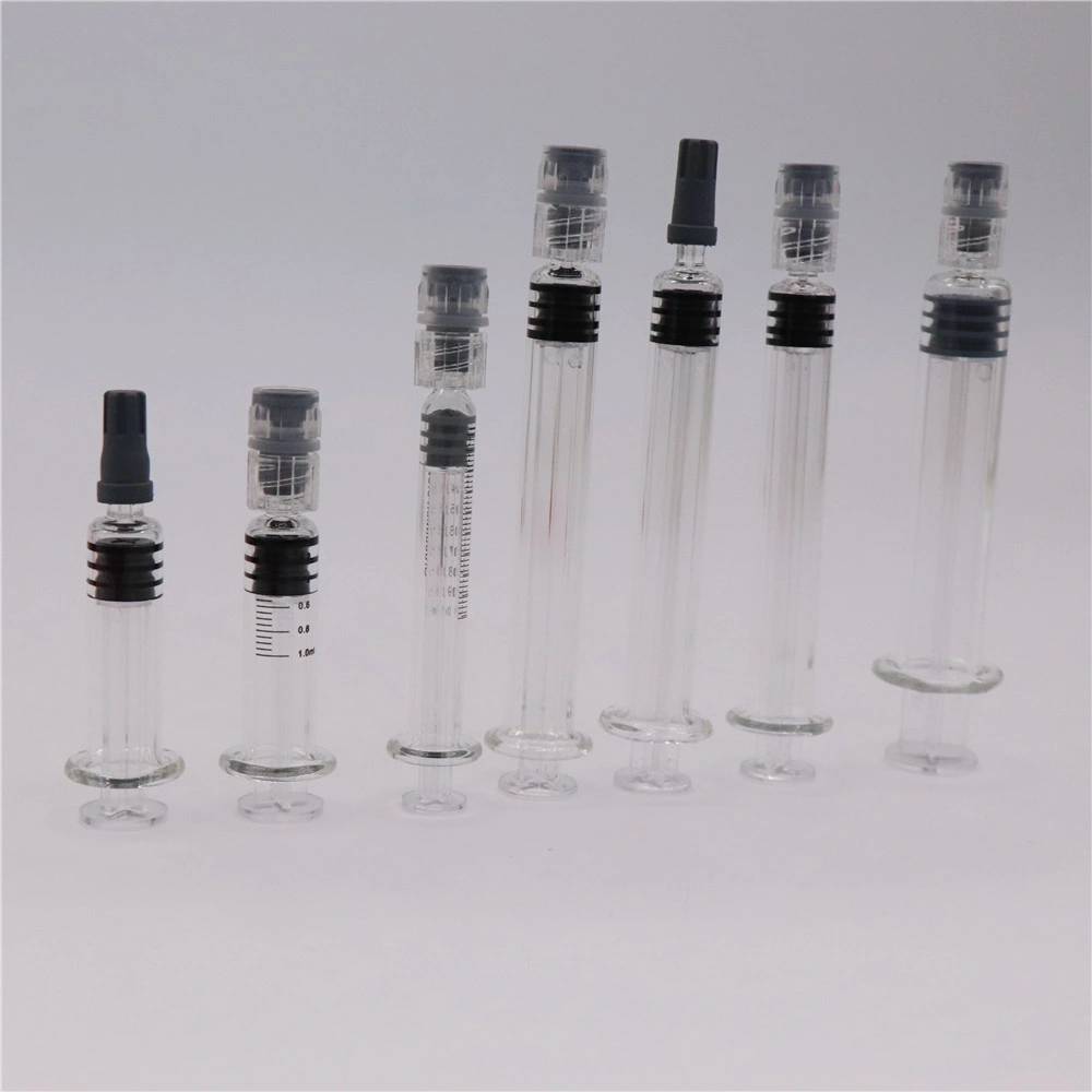 1ml 2,25ml 3ml 5ml Inyección médica o Estética desechable Premillable Jeringa de vidrio