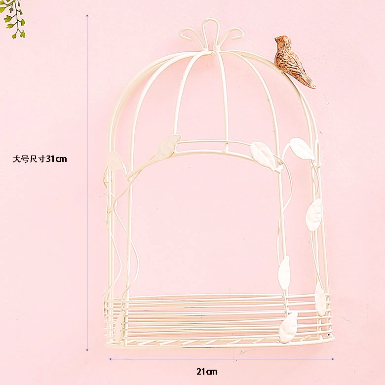 Home Decor Bird Cage Ironwork Hanging Wall Adornment TV Background Piece Flower Basket Table Personality Creation