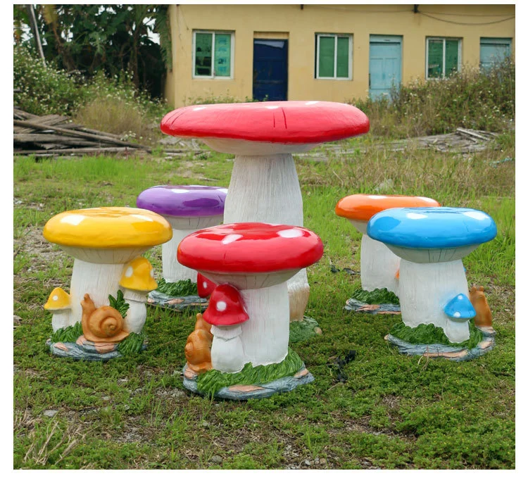 Modern Garden Decorations Large Mushroom Shape Stool Chair