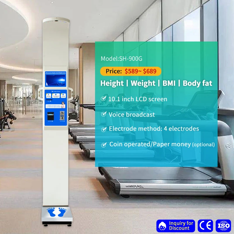 Control electrónico de la altura del peso Comprobación de la composición corporal Analizador de grasas
