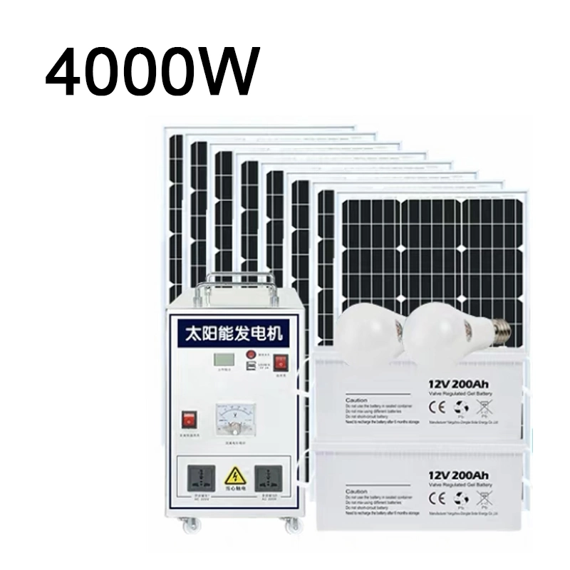 Generador de Energía Solar Sistema de Energía Solar baterías de litio de 4 kw de potencia del inversor de alta eficiencia del Sistema Solar fuera de la red de 10kw a 15 kw a 20kw a 25kw 30kw