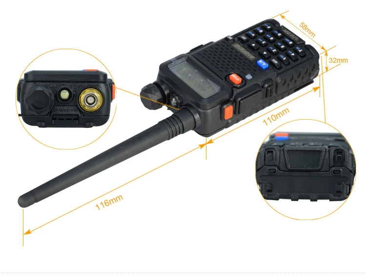 Fabricante China Baofeng UV-5R de doble banda VHF y UHF interfonía