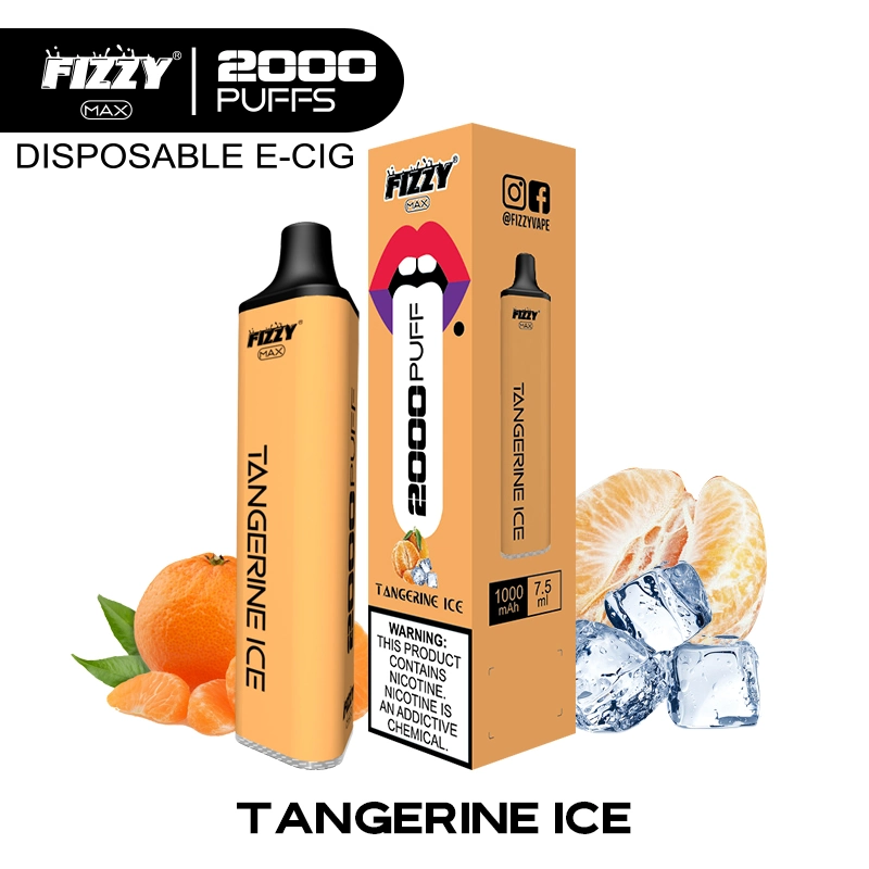 Новые оптом Fizzy Max 2000 puffs Cuvie E жидкость 7,5 мл Одноразовый мини-игару с смешанными фруктами