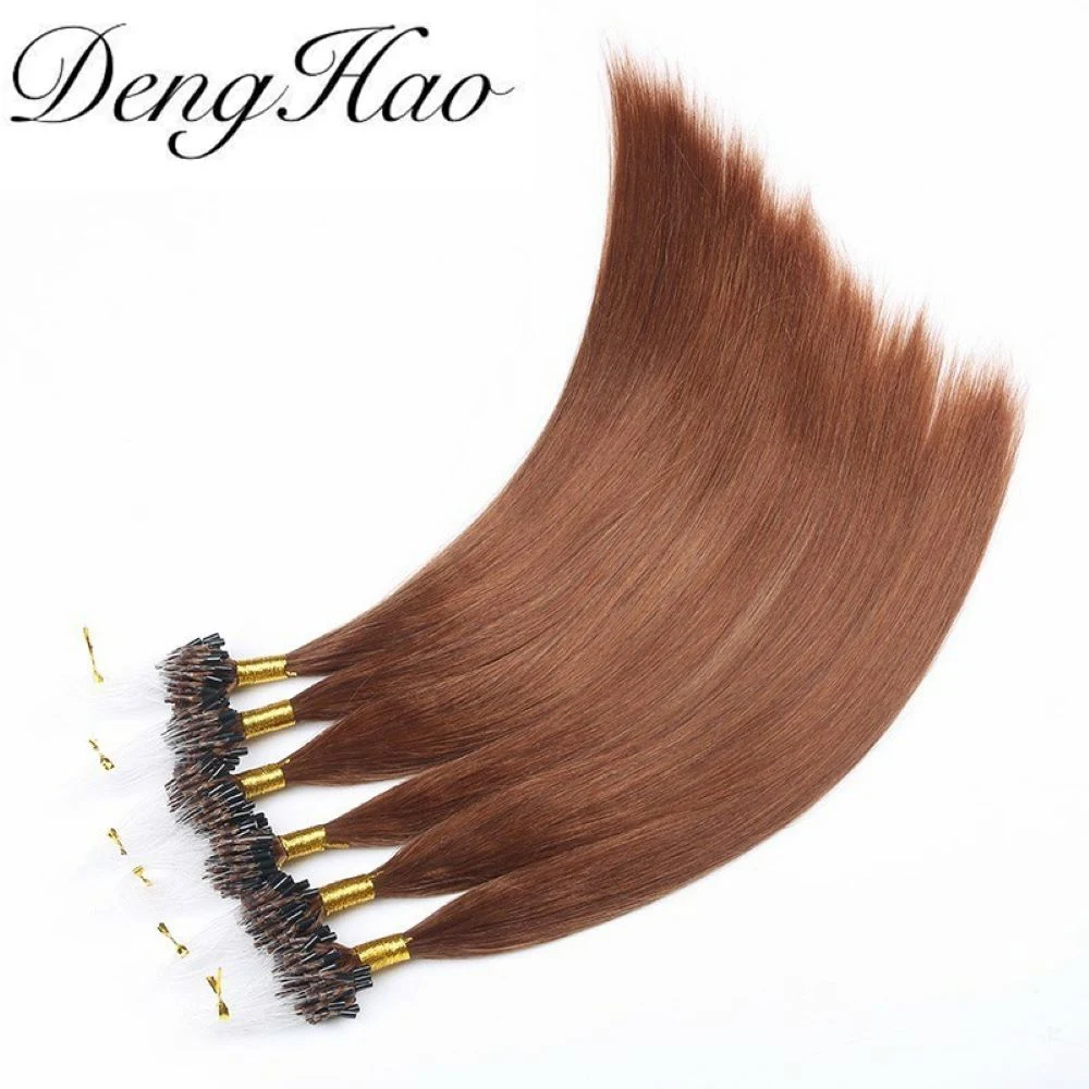 High quality/High cost performance  Straight Micro Ring Hair 100% Human Hair Extension