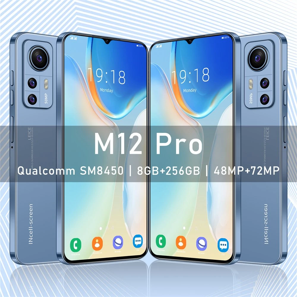 Original Hot Sale Brand New Smart Mobile Phone Model M12 PRO, 8GB 256GB, 16GB 1tb, 12GB 512GB Android Smart Phone, OEM/ODM Ready in Stock