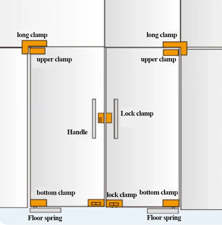 Glass Door Hardware Aluminum Alloy Patch Fitting Lock Clamp