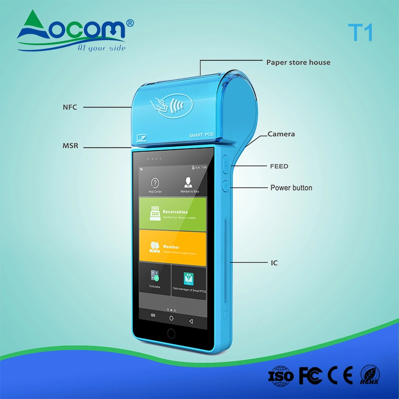 Android Qr Code Psam Slot NFC POS Terminal with Printer
