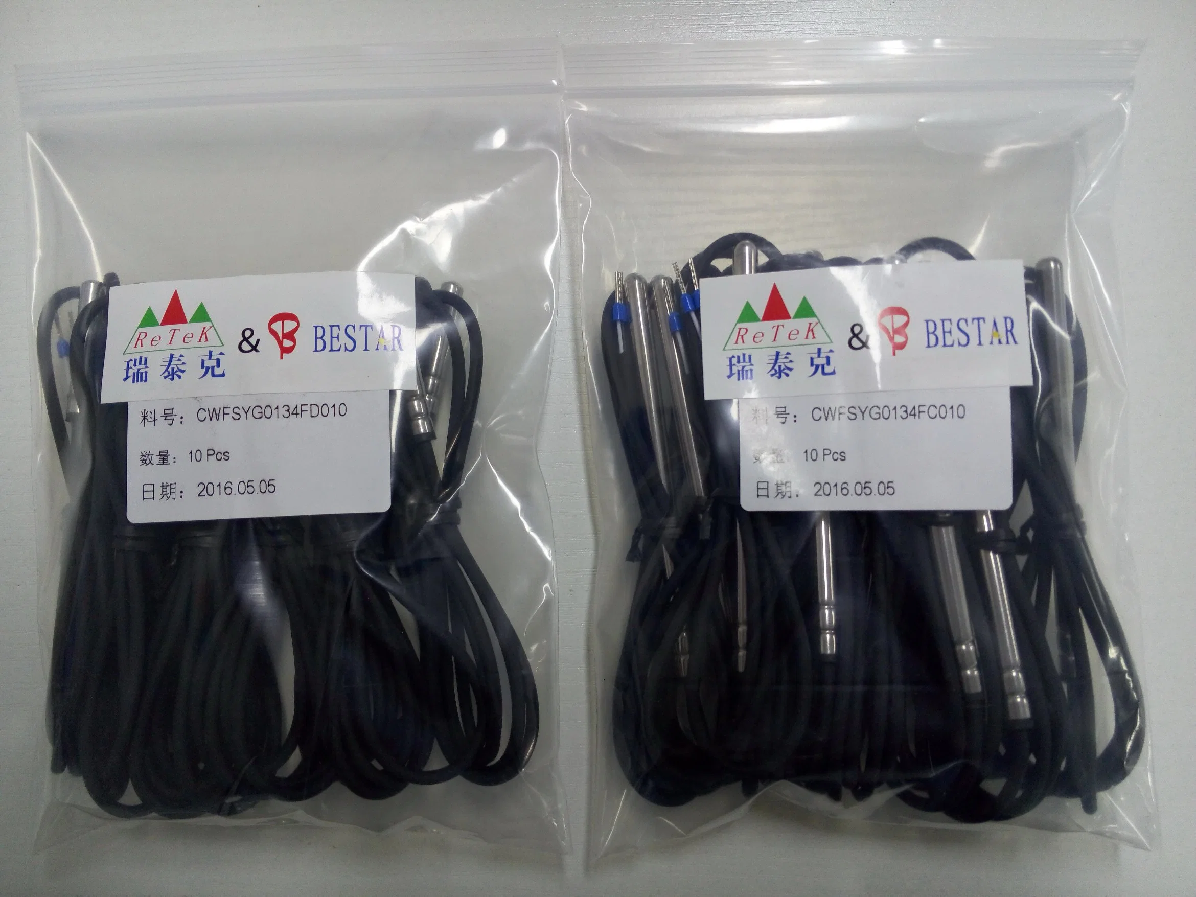 6x35mm 2m de longitud de cable color negro del sensor de temperatura IP68