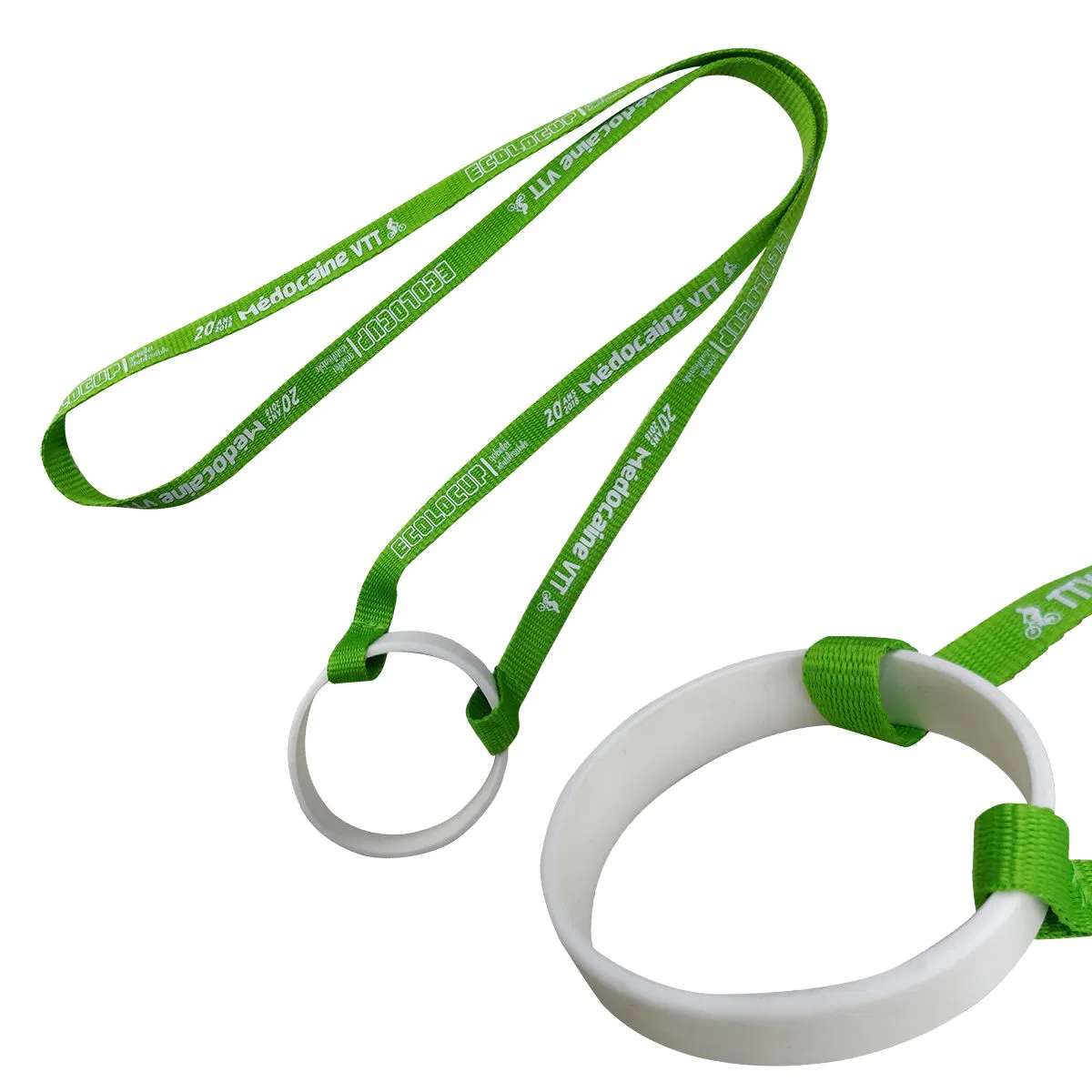 Benutzerdefinierte Polyester Silikon Cup Holder Lanyard Kunststoff Flaschenhalter Hals Band Lanyard Nylon zum Verkauf