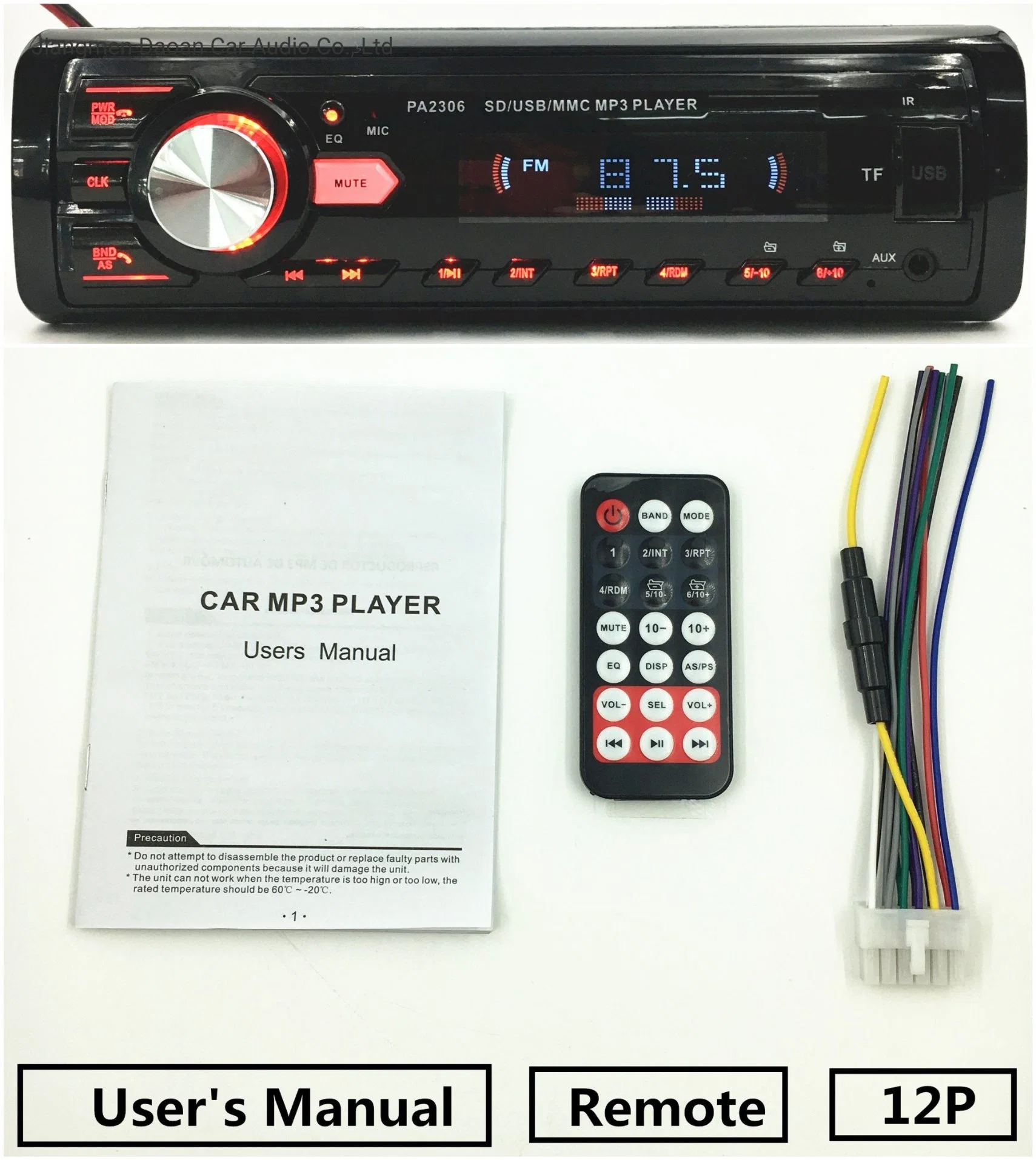 Accesorios para auto Stereo reproductor de audio MP3 Pantalla LCD Radio