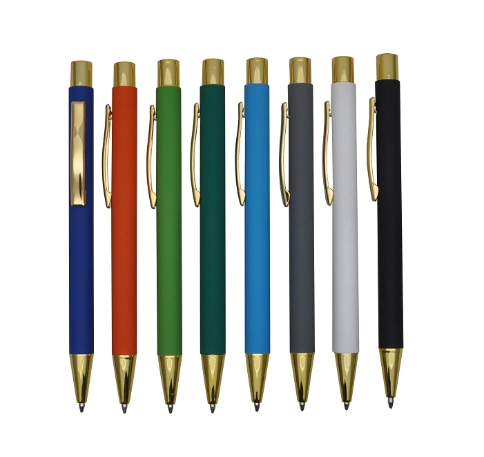 Metal Promotional Ball Pen with Golden Parts for Gift