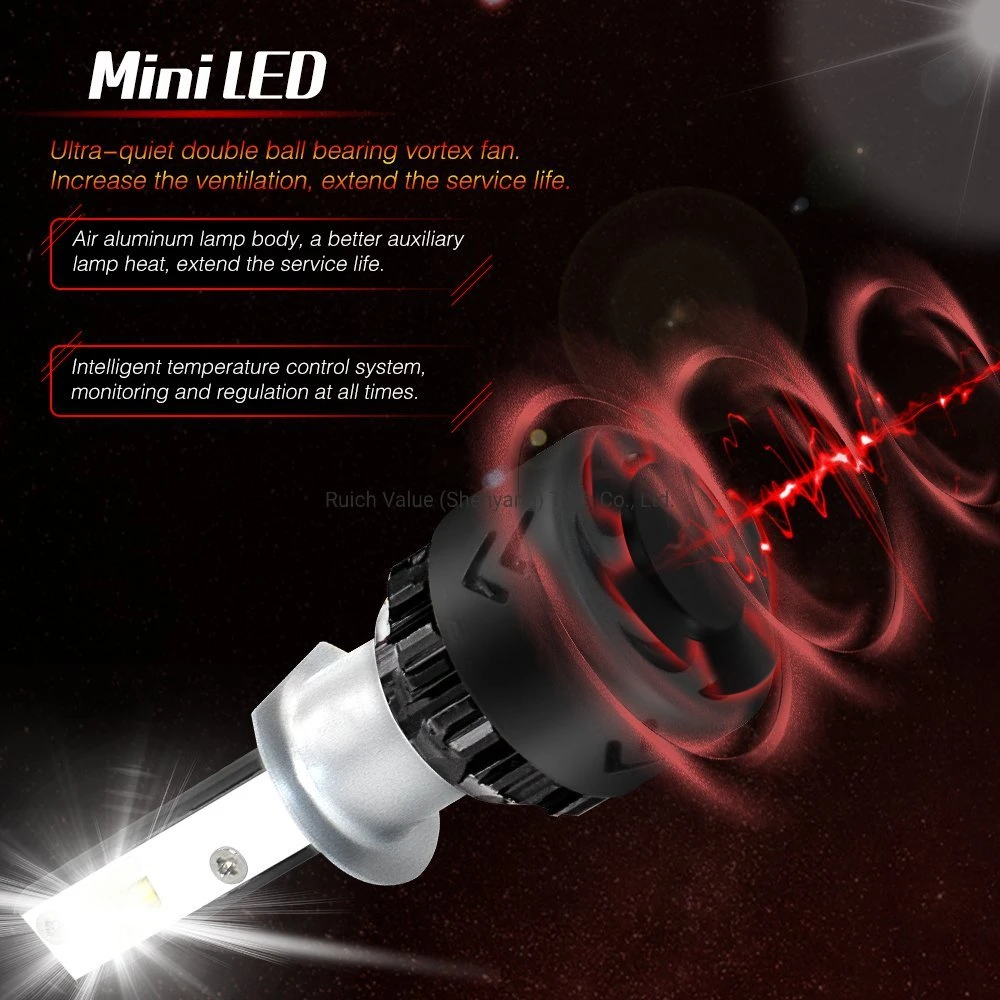 Super Bright M8/Mini 8 Serial H1 LED Headlights with 6000K and 12000lm