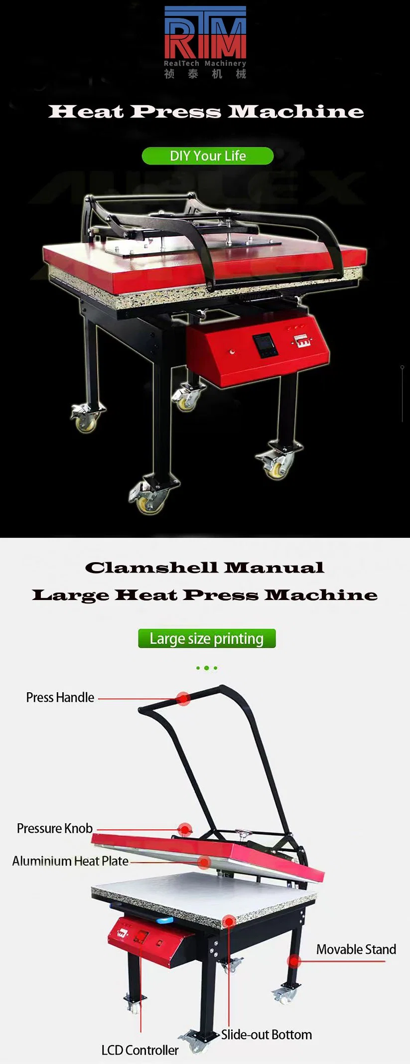 Hot Sell Large Size 60*80cm 24*31 Inches Digital T-Shirt Textile Clothes Mouse Pad Heat Transfer Printing Machine Heat Press Machine with CE Certificate