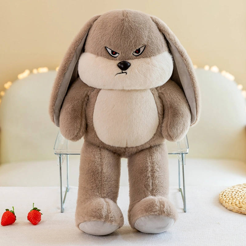 Hot Creative Plush Stretching Ears Cute Cartoon Wooden Easter Stretch Rabbit Stuffed Toy for Women