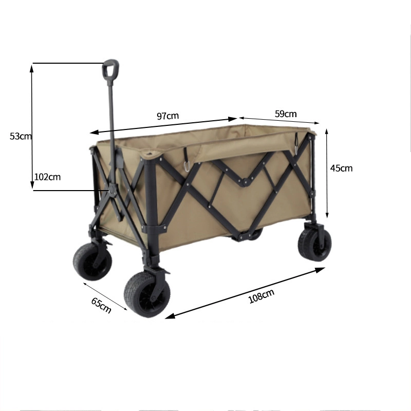 Outdoor Camping Trailer Hand Push Rod Extra Large with Table Board Picnic Folding Portable Small Trailer