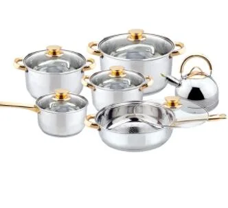 12pcs al por mayor Acero inoxidable Casserole hierro fundido Parini Cookware