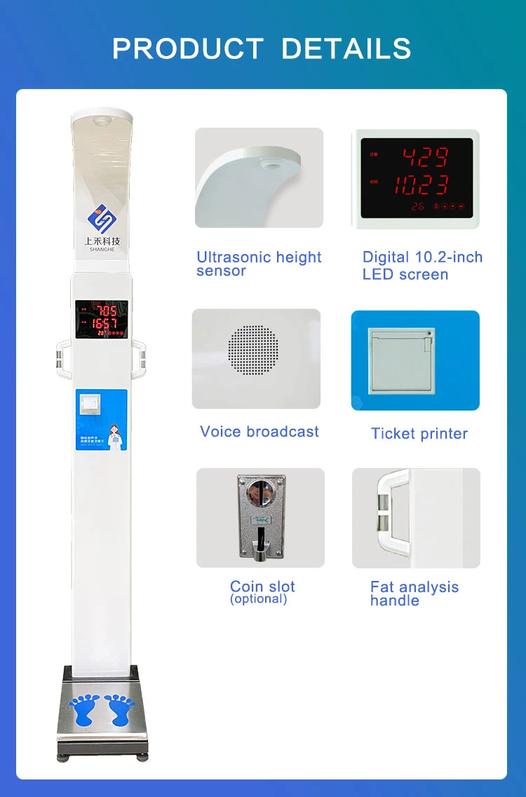 Factory ODM Ultraschall BMI Body Digital Höhe Messen Gewicht Fett Skalierung