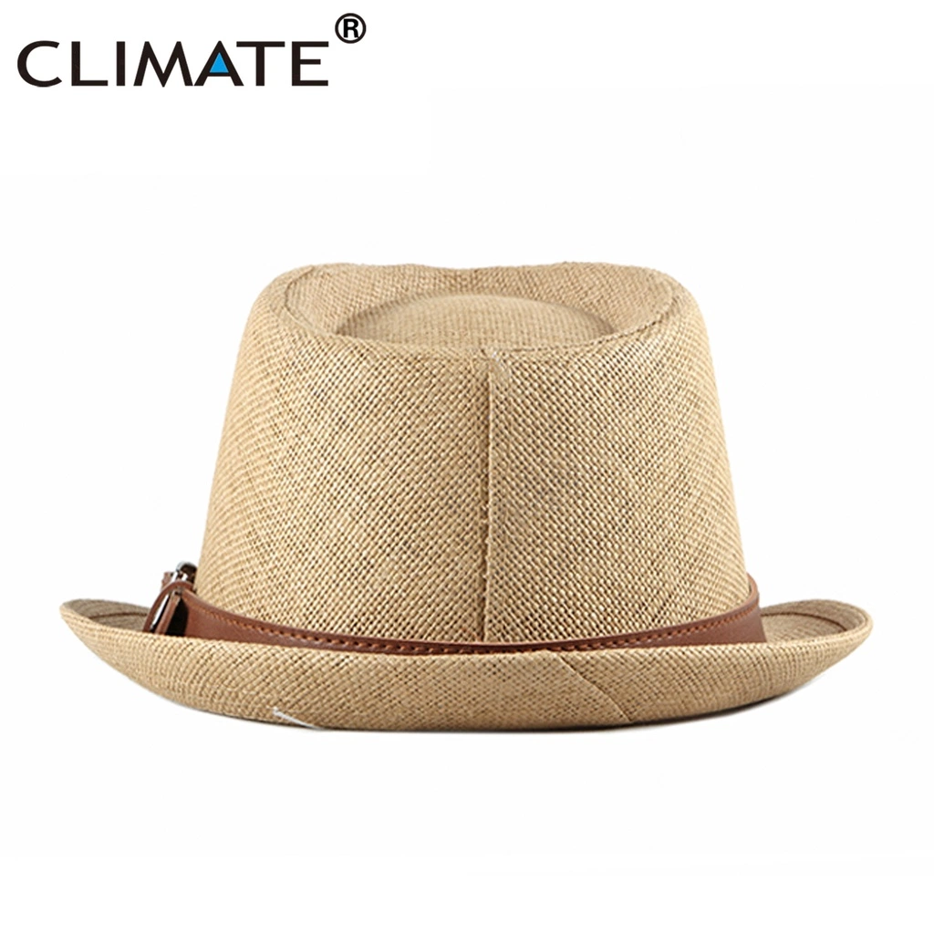 Climat Vintage Summer Straw Hat Cool Men Fedora Panama Paper Retro pour Man Solid Cap