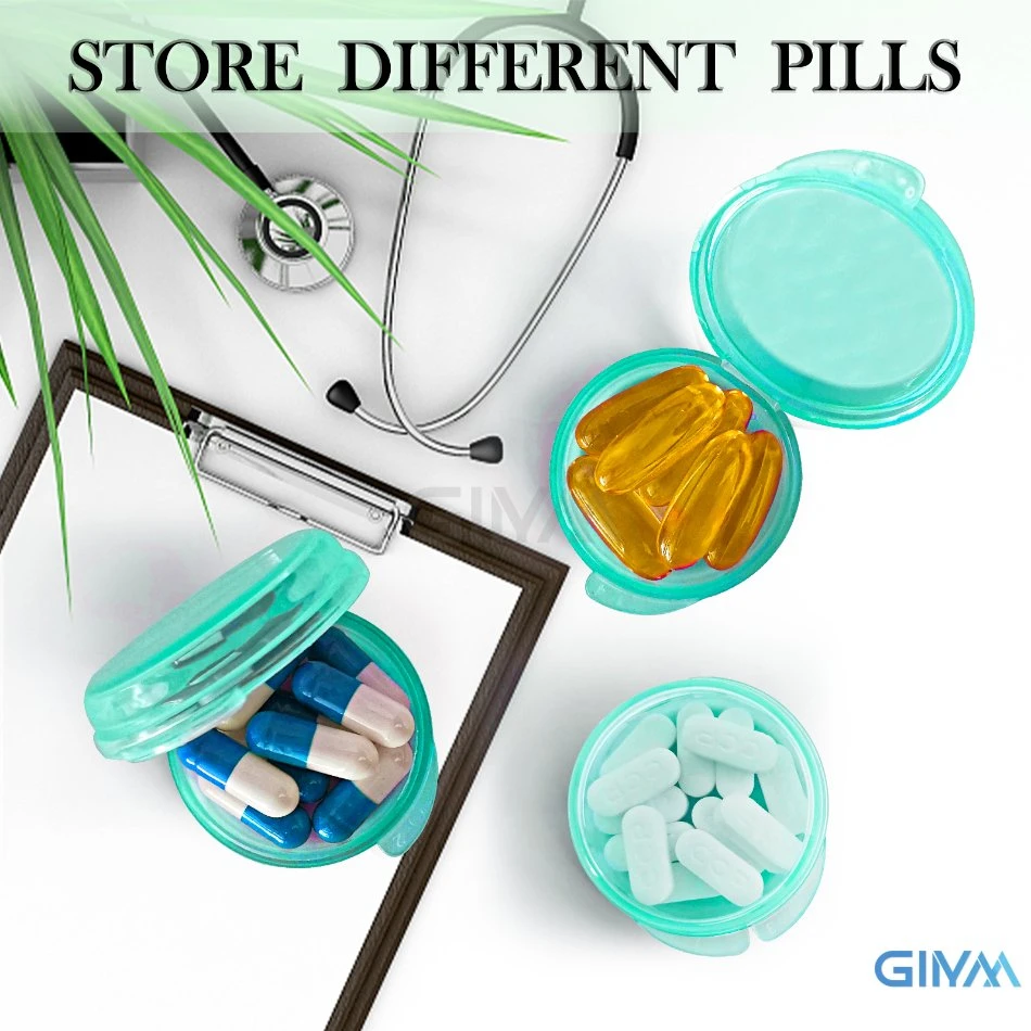 Factory Direct Daily Mini Pill Organizer Round Portable Pill Box