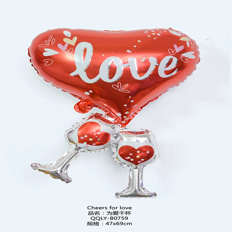 Aluminum Film Balloons Love Heart Valentine&prime; S Day for Wedding Decoration
