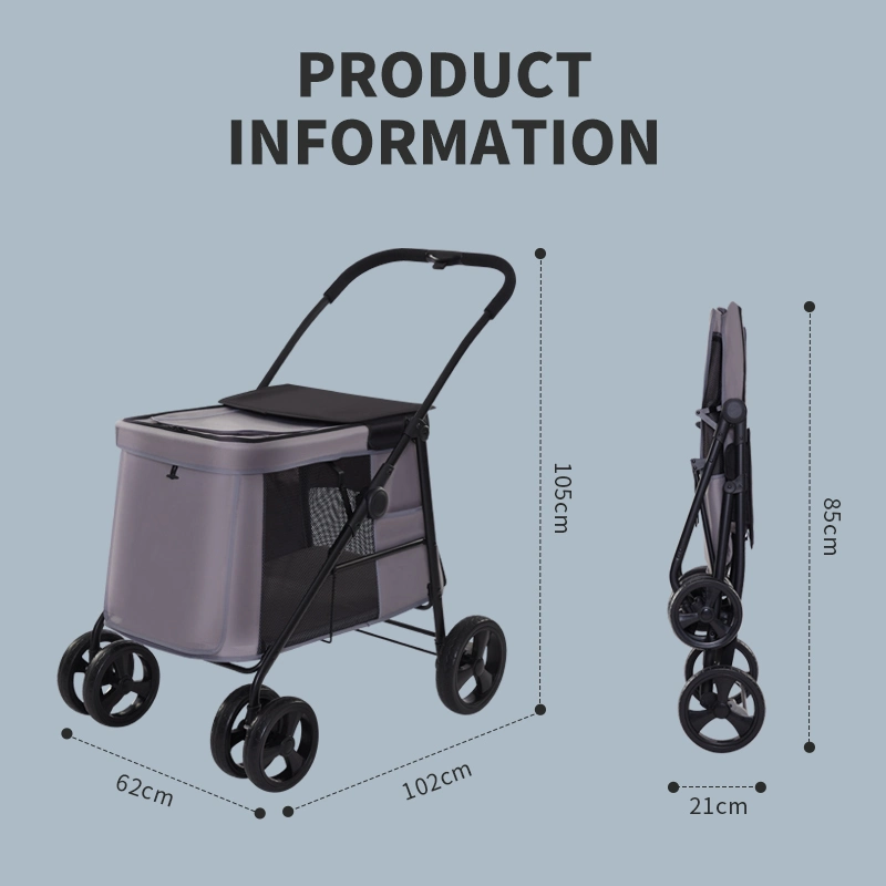 Popular Design Pet Stroller Folding Doggy Carrier Strolling Cart