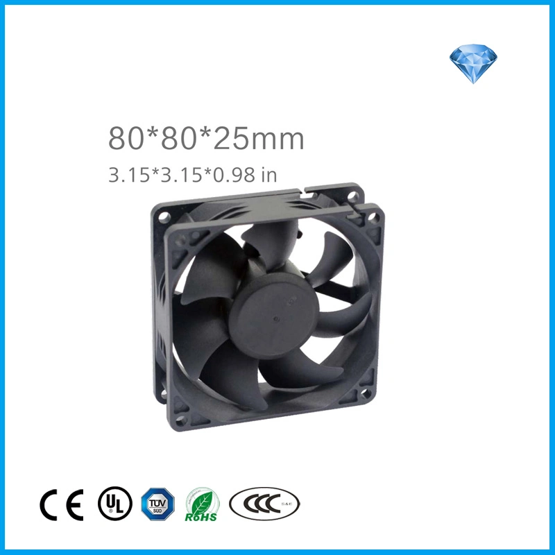 80*80*25mm 8025 12V 24volt High Speed Exhaust Axial DC Brushless Cooling Fan