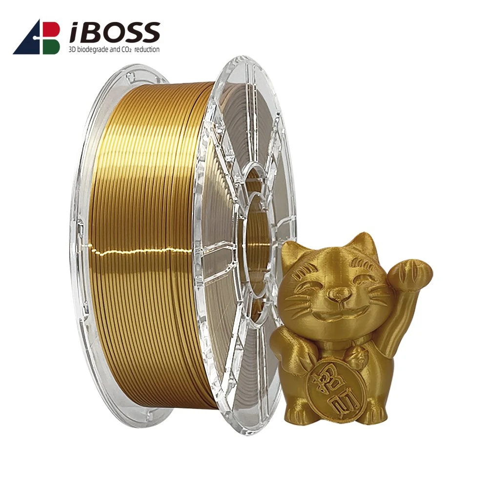 Alta qualidade e resistência para filamento de PLA Silk Gold para impressora 3D.