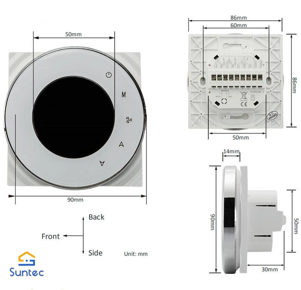 WiFi Heating Thermostat PLC for Water/Electric Temperature Humidity Center-AC Controller